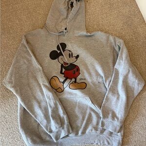 Disney Gray Mickey Mouse Hoodie Mens Large- worn once!